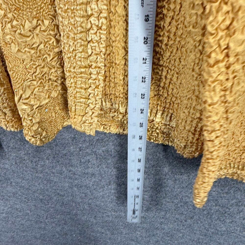 Carole Little 2 Piece Top And Jacket Women XL Yellow Gaphered Collared Casual - Picture 5 of 6